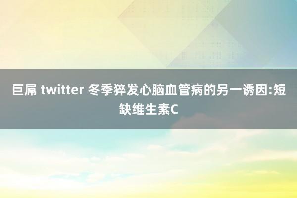 巨屌 twitter 冬季猝发心脑血管病的另一诱因:短缺维生素C